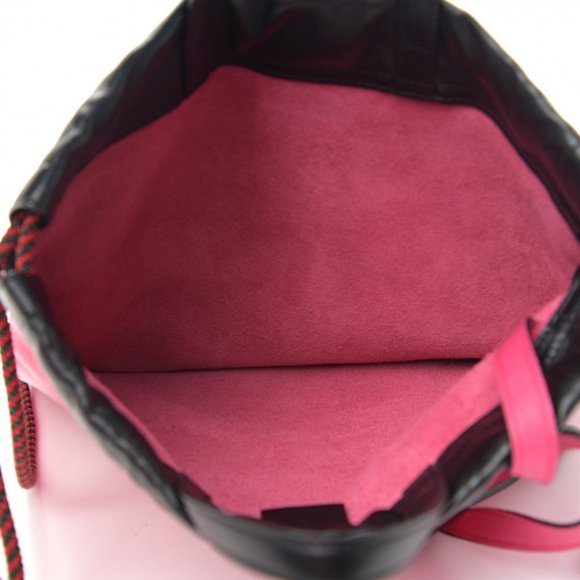 Gucci 2018 Leather Drawstring Backpack in Pink NEW W DUSTBAG - Picture 4 of 12